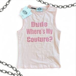 🩷 Juicy Couture “Dude Where’s My Couture?” Glitter Tank | Y2K GRAIL 🩷
